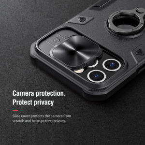 Nillkin CamShield Armor Nillkin 360° Ring Back Case Cover with Logo Cut Compatible with Apple iPhone 12/12 Pro | iPhone 12 pro max - Black