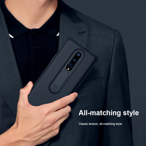 Nillkin CamShield Camera Close & Open Nillkin Back Case Cover Compatible with OnePlus 8 - Black