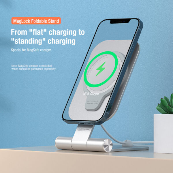 MagLock Foldable Stand With Hollow Holder For MagSafe Wireless Charger