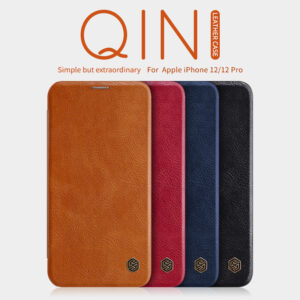 Nillkin Qin Series Luxury Leather Wallet Nillkin Flip Case Cover Compatible with Apple iPhone 12/12 Pro