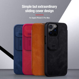 iphone 13 pro max mini nillkin qin leather camshield pro flip case cover