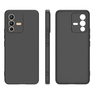 Higar Ultra Thin Full Protection Luxury TPU Back Case Cover for Vivo V23 - Black