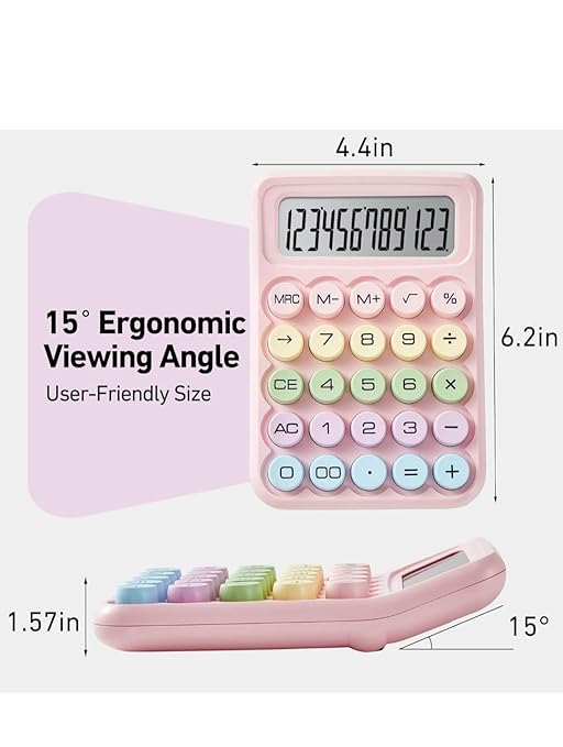 HIGAR Colorful Calculator - 12 Digit Extra Large LCD Display & Big ...